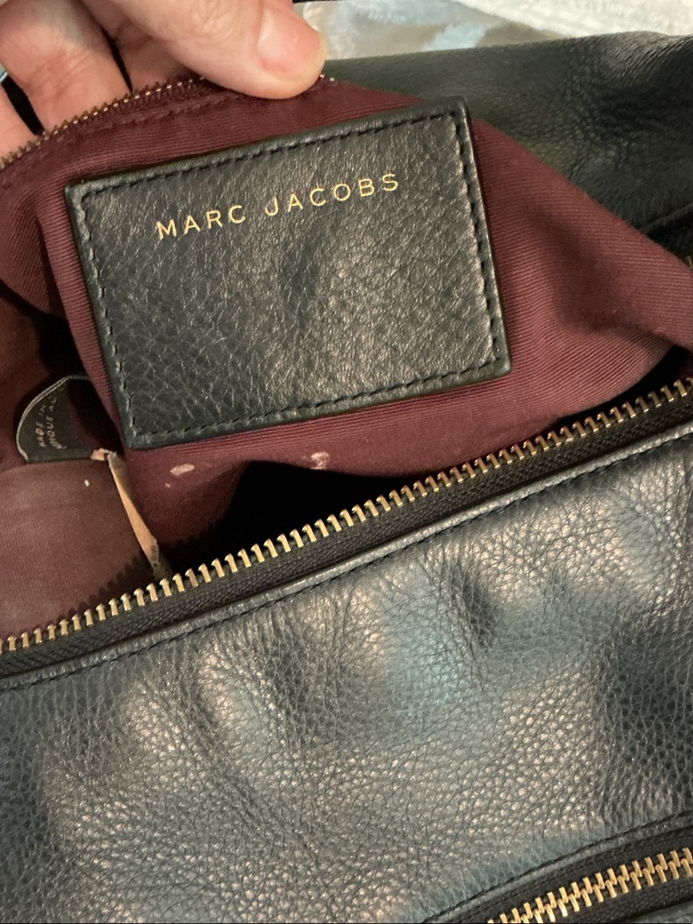 Marc Jacobs Recruit Black Pebble Leather Shoulder Bag Hangtag Multicolor Scarf - Picture 14 of 16